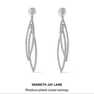 KENNETH JAY LANE rhodium-plated crystal earrings